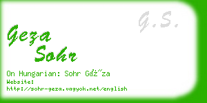 geza sohr business card